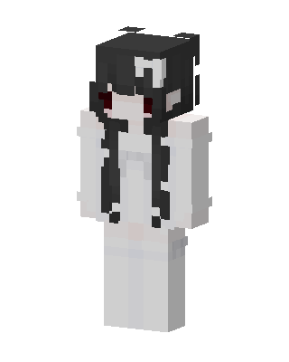 White Anime Girl skin, 3D preview