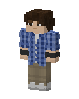 Plaid Shirt Boy skin, 3D preview