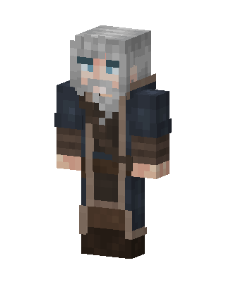 Gray Wizard Boy skin, 3D preview