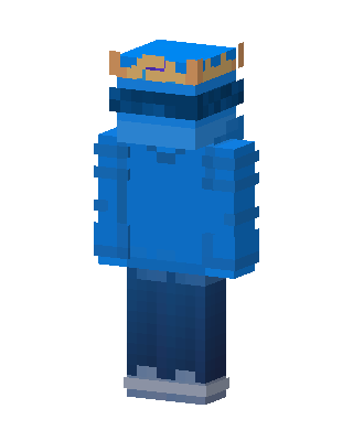 Blue Crowned Hoodie skin, 3D preview
