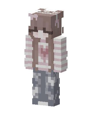 Pink Striped Girl skin, 3D preview