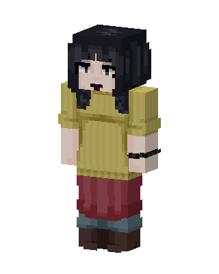 Mustard Sweater Girl skin, 3D preview