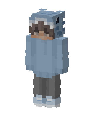 Shark Hoodie Boy skin, 3D preview
