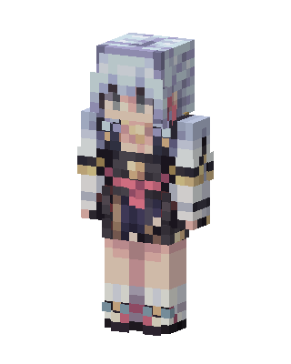 Silver Hair Girl skin, 3D preview