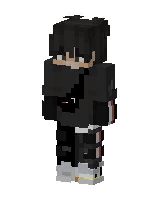 Dark Techwear Boy skin, 3D preview