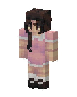 Pink Dress Girl skin, 3D preview