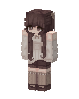 Brown Anime Girl skin, 3D preview