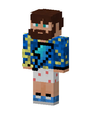 Hawaiian Beard Guy skin, 3D preview