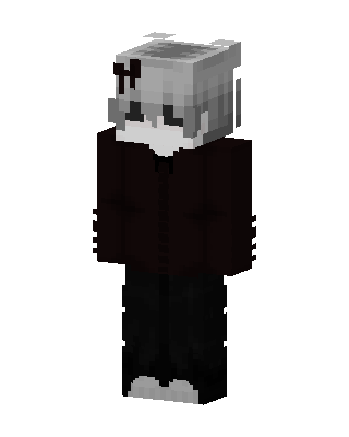 Monochrome Hoodie Boy skin, 3D preview