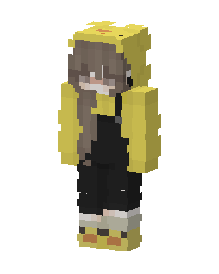 Chick Hoodie Girl skin, 3D preview