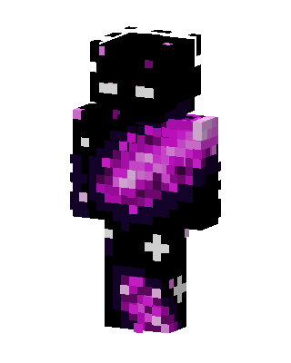 Galaxy Enderman skin, 3D preview