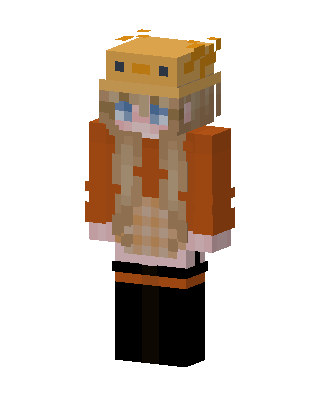 Pufferfish Hat Girl skin, 3D preview
