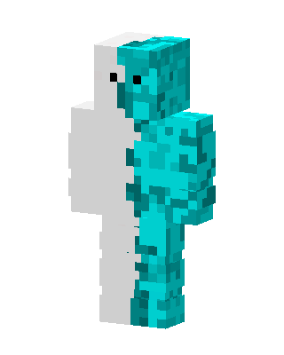 Half Diamond Skeppy Minecraft skin