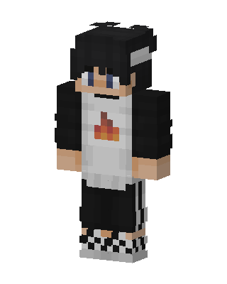 Flame Hoodie Boy skin, 3D preview