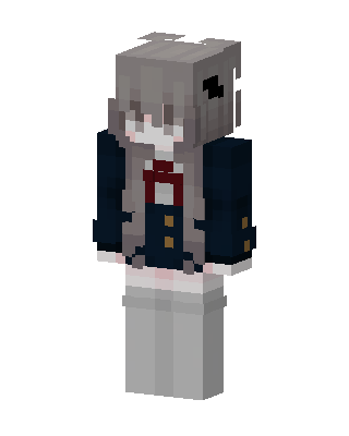 Gray Student Girl Minecraft skin