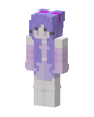 Purple Anime Girl skin, 3D preview