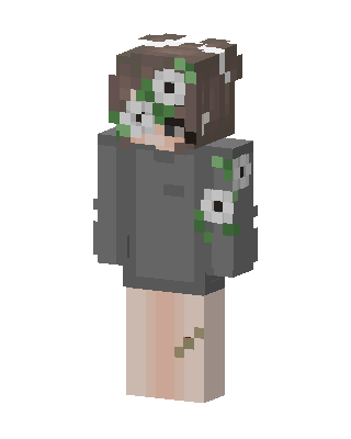 Flower Hoodie Girl skin, 3D preview