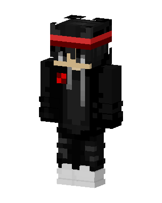 Red Headband Hoodie skin, 3D preview