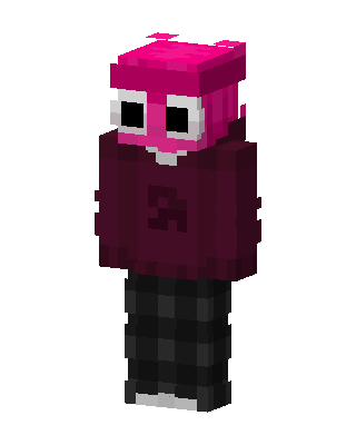 Pink Blob Hoodie skin, 3D preview