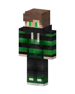 Green Hoodie Boy skin, 3D preview
