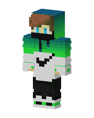 Green Hoodie Boy skin, 3D preview
