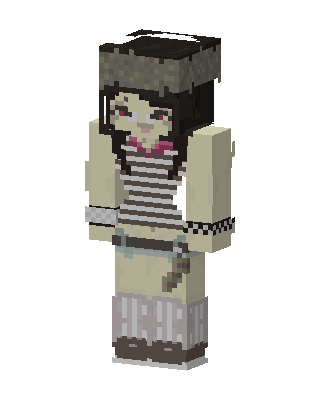 Striped Beret Girl skin, 3D preview