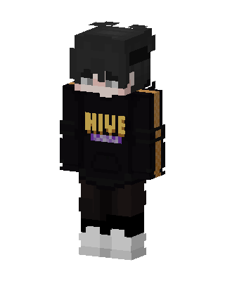 Black Hoodie Boy skin, 3D preview