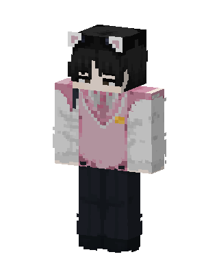 Pink Cat Girl skin, 3D preview