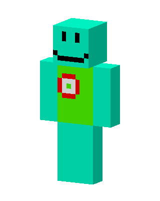 Teal Smiley skin, 3D preview