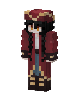 Red Pirate Girl skin, 3D preview