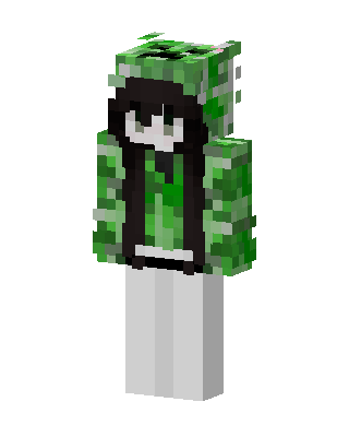 Green Creeper Girl skin, 3D preview