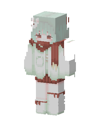 Mint Scarf Girl skin, 3D preview