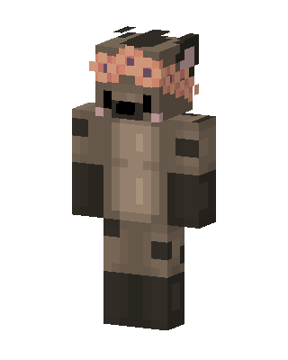 Flower Crown Raccoon skin, 3D preview