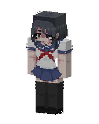Blue Student Girl skin, 3D preview