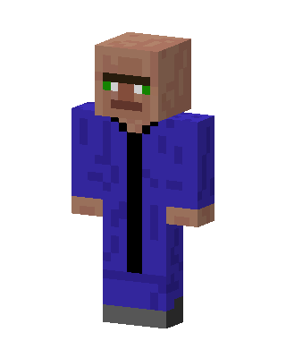Blue Robed Villager skin, 3D preview