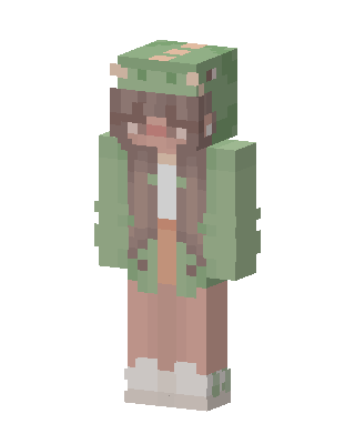 Dino Hoodie Girl skin, 3D preview