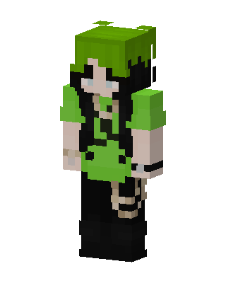 Neon Green Goth skin, 3D preview