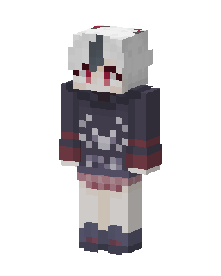 Gray E-Girl Minecraft e-girl skin