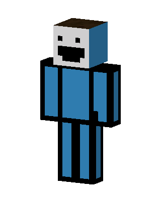 Happy Blue Guy skin, 3D preview