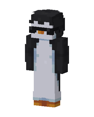 Penguin Hoodie skin, 3D preview