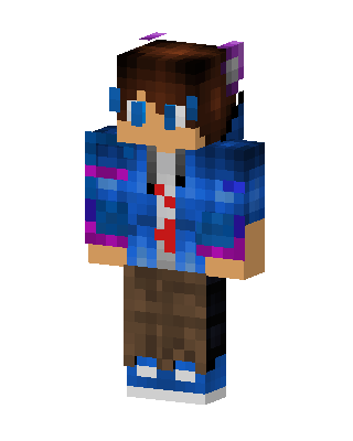 Blue Student Boy skin, 3D preview