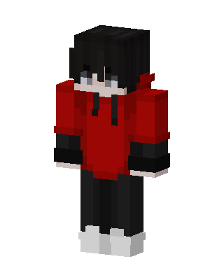 Red Hoodie Boy skin, 3D preview