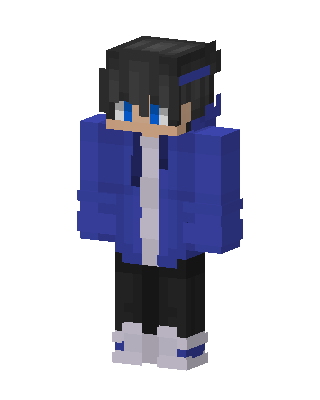 Blue Student Boy skin, 3D preview