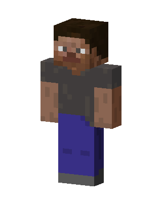 Gray Shirt Steve skin, 3D preview