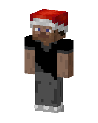 Santa Hat Steve skin, 3D preview