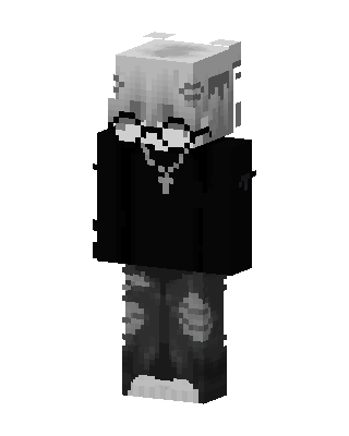 Grayscale Emo Boy skin, 3D preview