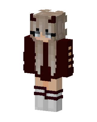 Devil Hoodie Girl skin, 3D preview