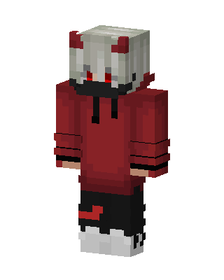 Red Horned Hoodie Minecraft skin