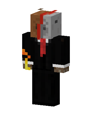 Black Masked Suit Boy skin, 3D preview