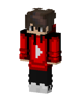 Red Play Hoodie skin, 3D preview